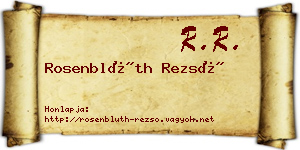 Rosenblüth Rezső névjegykártya